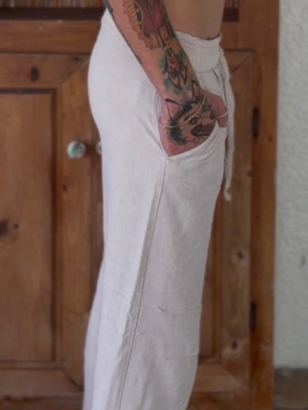 H&M beige wide